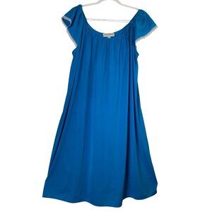 Vintage Miss Elaine Classics Large Blue Nightgown Lace Retro Cute Feminine Sexy
